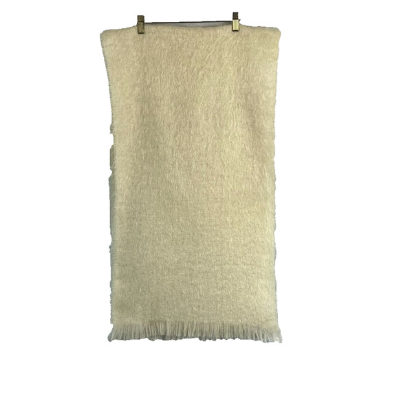 Unbranded Accessories - Unbranded Luxurious Rectangle Thin Open Knit Soft Mohair Fringe Scarf 68"x18"